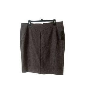 Worthington brown tweed look pencil skirt sz 16 NWT
